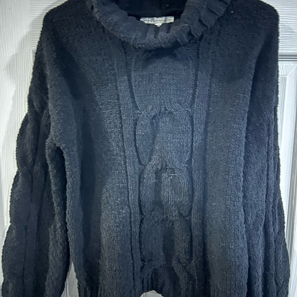 Cozy Black Cable Knit Sweater